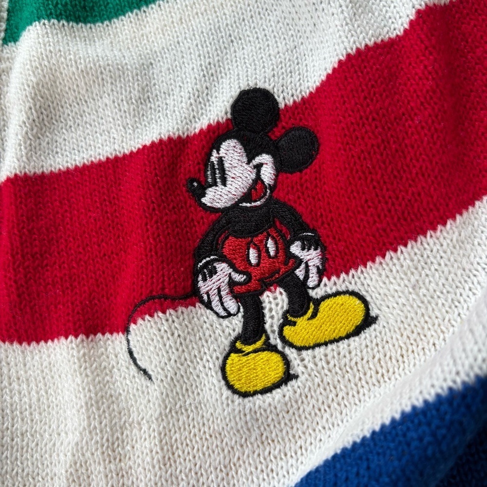 DISNEY 100 Women's Vneck Rainbow Mickey Mouse Embroidered Cardigan Size 2X - Picture 4 of 7